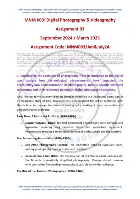 IGNOU MNM-03 Solved Assignment Jan & July 2024 English Medium