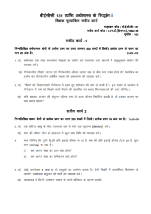 IGNOU BECC-131 Solved Assignment 2024-25 Hindi Medium