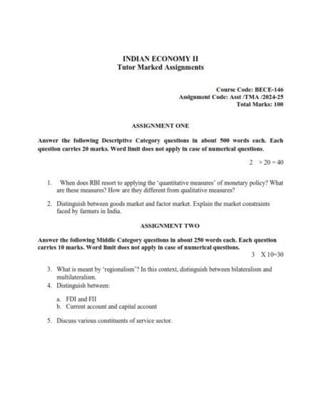 IGNOU BECE-146 Solved Assignment 2024-25 English Medium