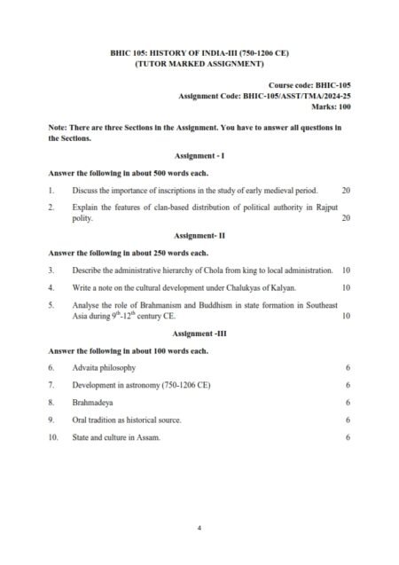 IGNOU BHIC-105 Solved Assignment 2024-25 English Medium