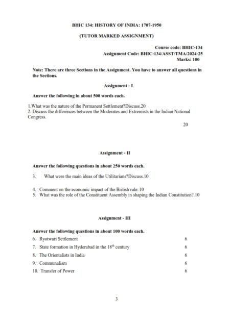 IGNOU BHIC-134 Solved Assignment 2024-25 English Medium