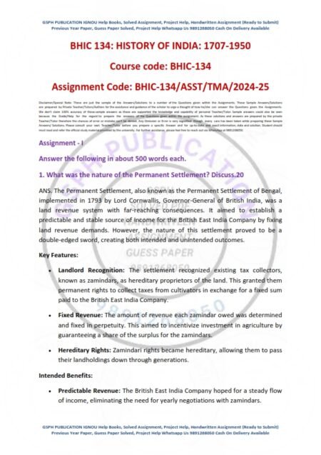 IGNOU BHIC-134 Solved Assignment 2024-25 English Medium