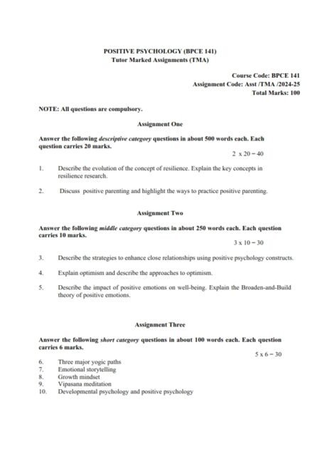 IGNOU BPCE-141 Solved Assignment 2024-25 English Medium