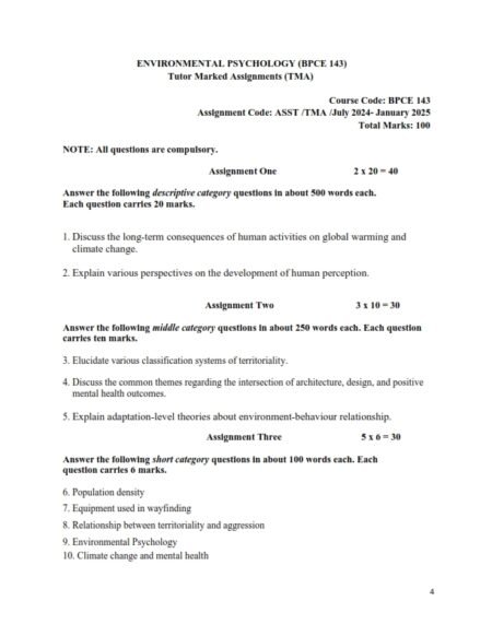 IGNOU BPCE-143 Solved Assignment 2024-25 English Medium