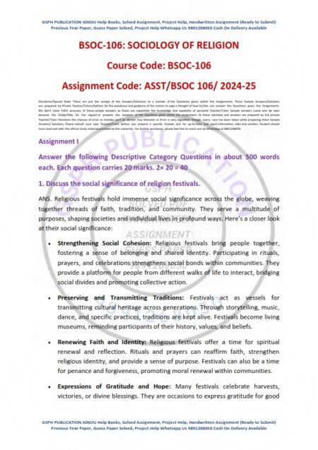 IGNOU BSOC-106 Solved Assignment 2024-25 English Medium - Image 2