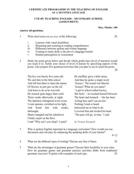 IGNOU CTE-05 Solved Assignment 2024-25 English Medium