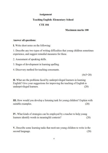 IGNOU CTE-104 Solved Assignment 2024-25 English Medium