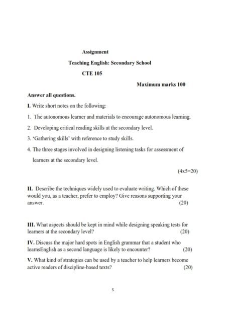 IGNOU CTE-105 Solved Assignment 2024-25 English Medium