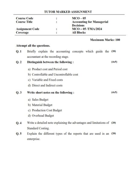 IGNOU MCO First Semester Solved Assignment 2024 English Medium (MCO-01,04,05,021) - Image 3