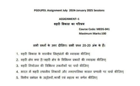 IGNOU MEDS-41 Solved Assignment 2024-25 Hindi Medium