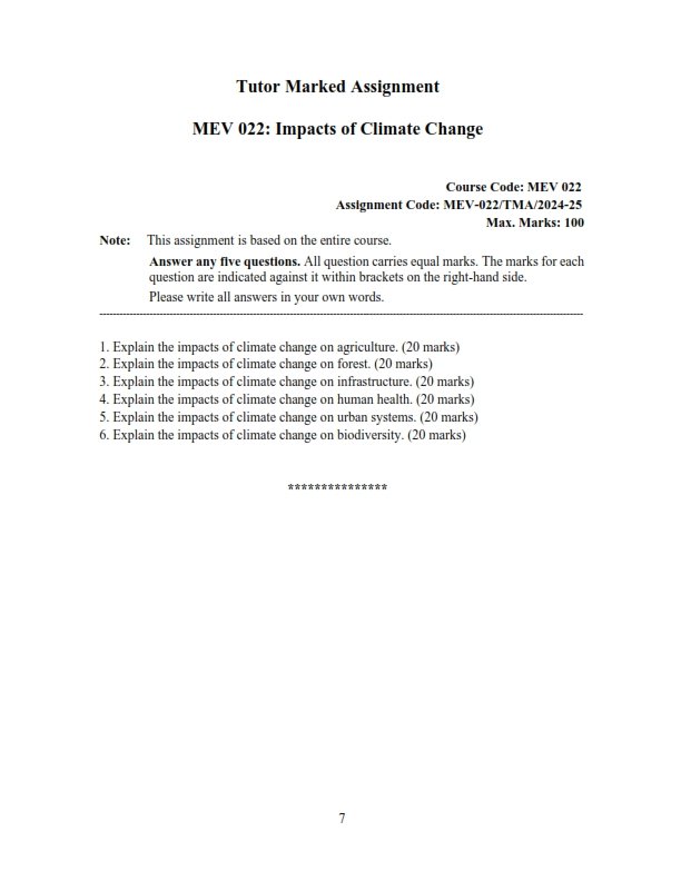 IGNOU MEV-22 Solved Assignment 2024-25 English Medium