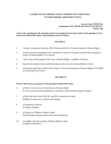 IGNOU MGPE-016 Solved Assignment 2024-25 English Medium