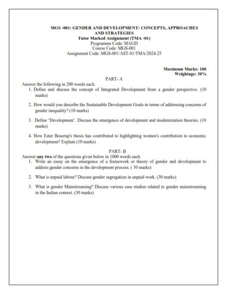IGNOU MGS-01 Solved Assignment 2024-25 English Medium