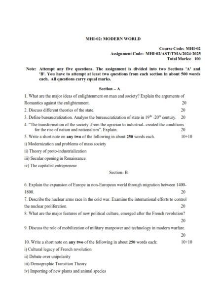 IGNOU MHI-02 Solved Assignment 2024-25 English Medium