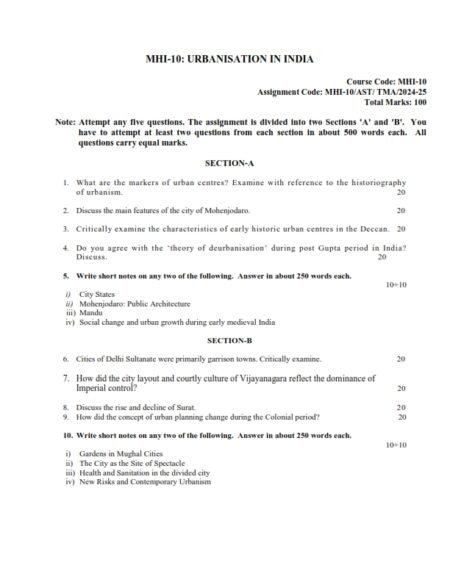 IGNOU MHI-10 Solved Assignment 2024-25 English Medium