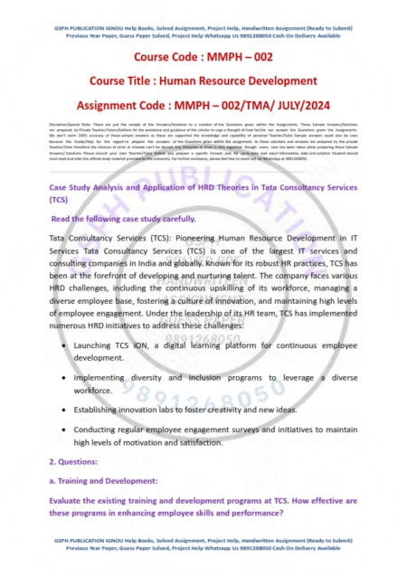 IGNOU MMPH-2 Solved Assignment 2024-25 English Medium