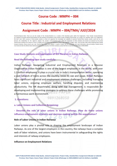 IGNOU MMPH-4 Solved Assignment 2024-25 English Medium