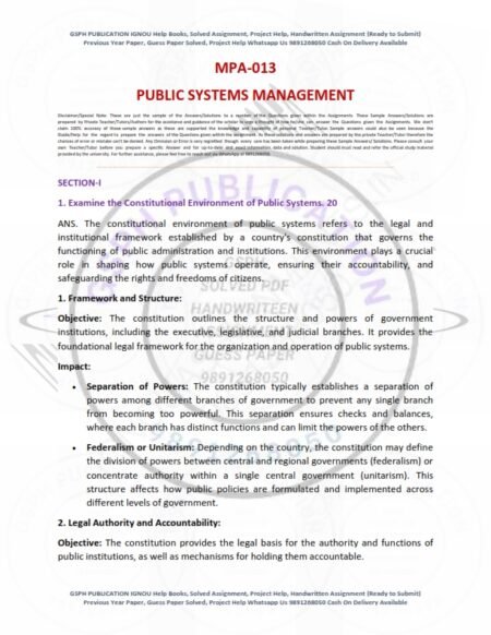 IGNOU MPA-13 Solved Assignment 2024-25 English Medium - Image 2