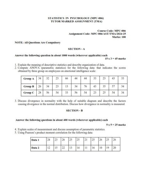 IGNOU MPC-006 Solved Assignment 2024-25 English Medium