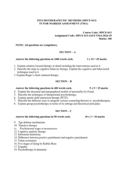 IGNOU MPCE-13 Solved Assignment 2024-25 English Medium
