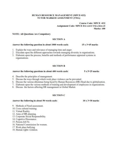 IGNOU MPCE-032 Solved Assignment 2024-25 English Medium