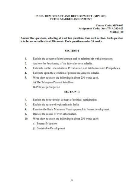 IGNOU MPS-03 Solved Assignment 2024-25 English Medium