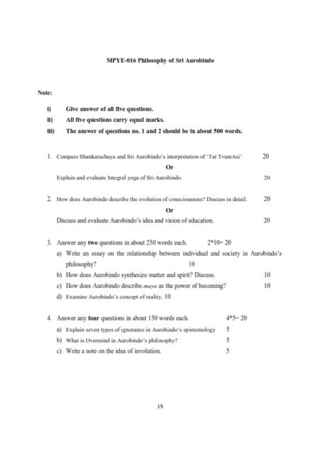 IGNOU MPYE-16 Solved Assignment 2024-25 English Medium