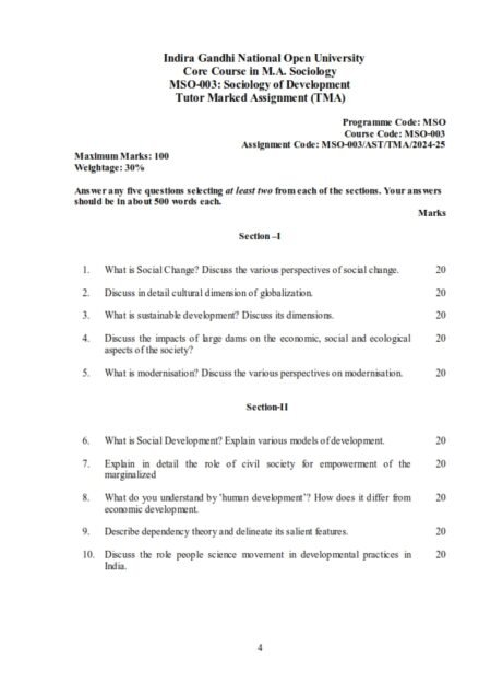 IGNOU MSO First Year Solved Assignment 2024-25 English Medium