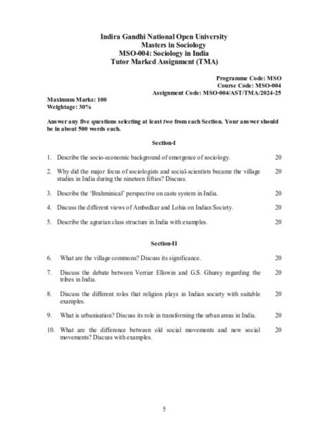 IGNOU MSO-04 Solved Assignment 2024-25 English Medium