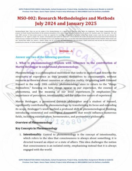 IGNOU MSO-02 Solved Assignment 2024-25 English Medium