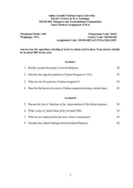 IGNOU MSOE-02 Solved Assignment 2024-25 English Medium