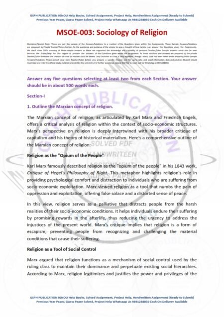 IGNOU MSOE-03 Solved Assignment 2024-25 English Medium