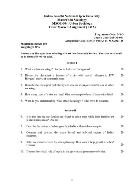 IGNOU MSOE-04 Solved Assignment 2024-25 English Medium