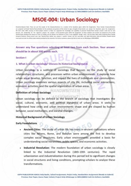 IGNOU MSOE-04 Solved Assignment 2024-25 English Medium