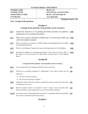 IGNOU BCOC-131 Solved Assignment 2024-25 English Medium