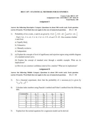 IGNOU BECC-107 Solved Assignment 2024-25 English Medium