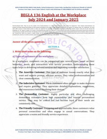 IGNOU BEGLA-136 Solved Assignment 2024-25 English Medium