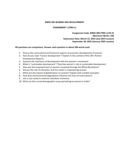 IGNOU BWEE-05 Solved Assignment 2024-25 English Medium