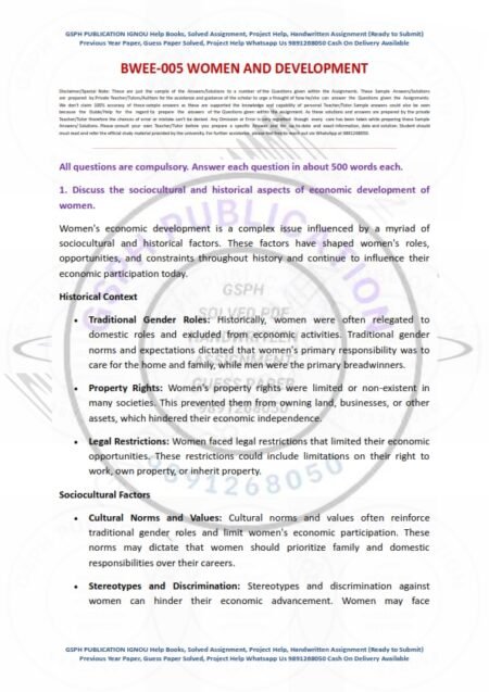 IGNOU BWEE-05 Solved Assignment 2024-25 English Medium