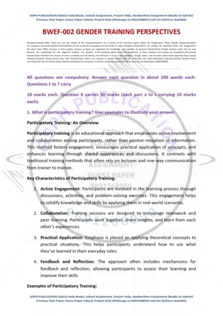 IGNOU BWEF-02 Solved Assignment 2024-25 English Medium