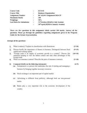 IGNOU ECO-01 Solved Assignment 2024-25 English Medium