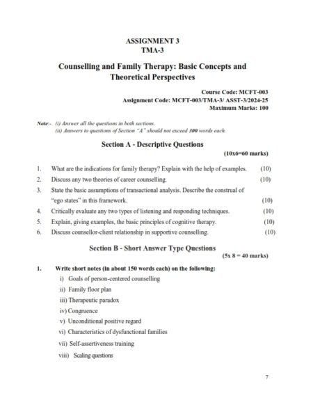 IGNOU MFCT-03 Solved Assignment 2024-25 English Medium