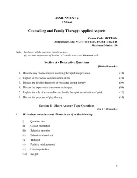 IGNOU MFCT-04 Solved Assignment 2024-25 English Medium