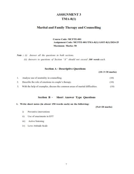 IGNOU MFCTE-01 Solved Assignment 2024-25 English Medium