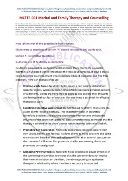 IGNOU MFCTE-01 Solved Assignment 2024-25 English Medium
