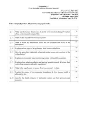 IGNOU MEV-01 Solved Assignment July 2024 English Medium