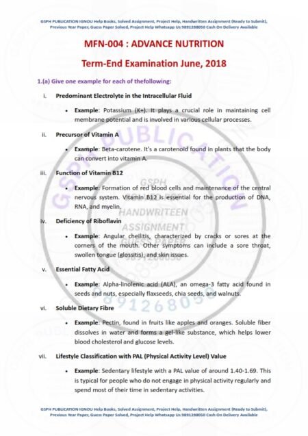 IGNOU MFN-004 Previous Year Solved Question Paper ( June 2018) English Medium