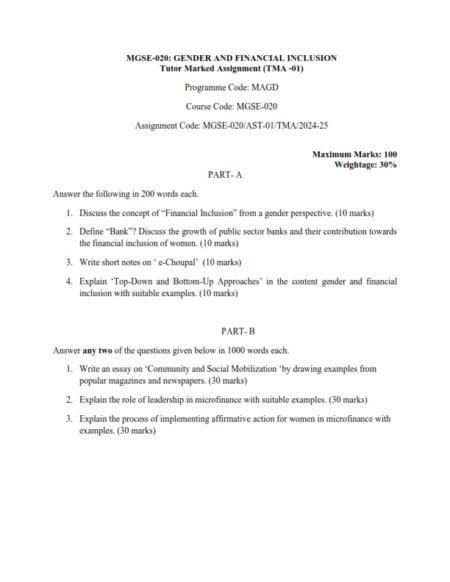 IGNOU MGSE-020 Solved Assignment 2024-25 English Medium
