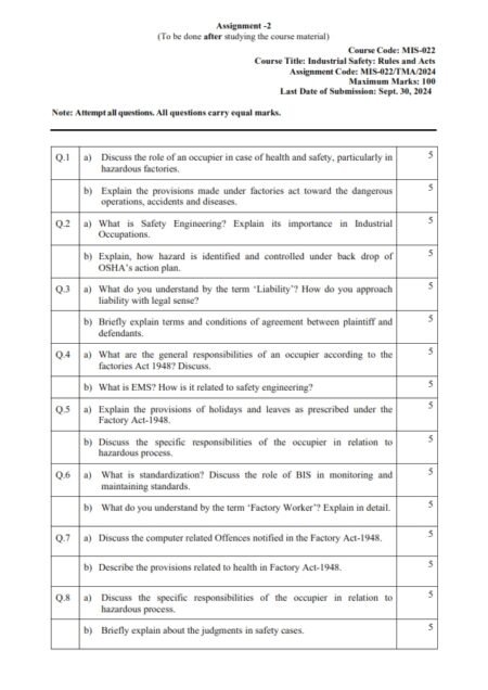 IGNOU MIS-022 Solved Assignment July 2024 English Medium