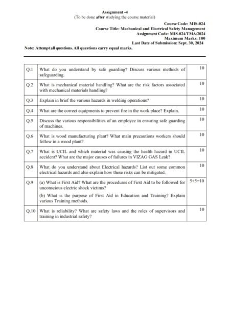 IGNOU MIS-024 Solved Assignment July 2024 English Medium